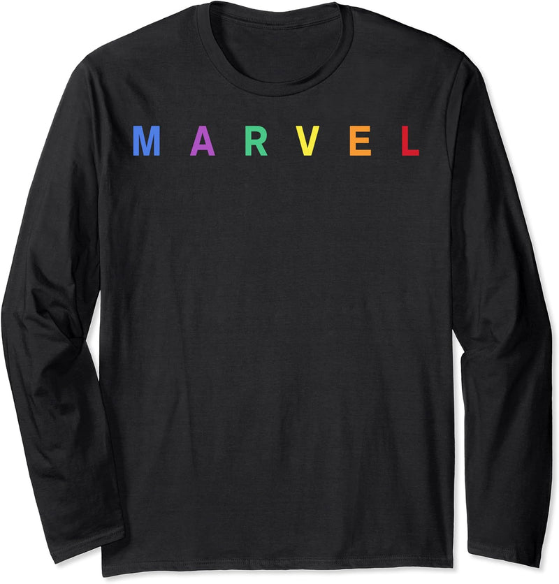 Marvel Simple Rainbow Logo Langarmshirt
