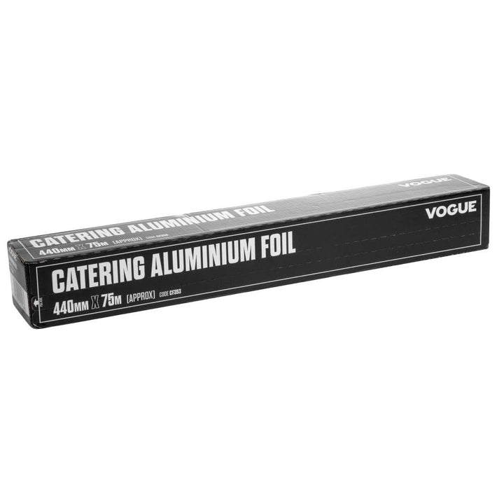 Vogue Alufolie für die Gastronomie - 440 mm x 75 Meter, Silber, mit gezackter Kante, 12 Mikron, Food
