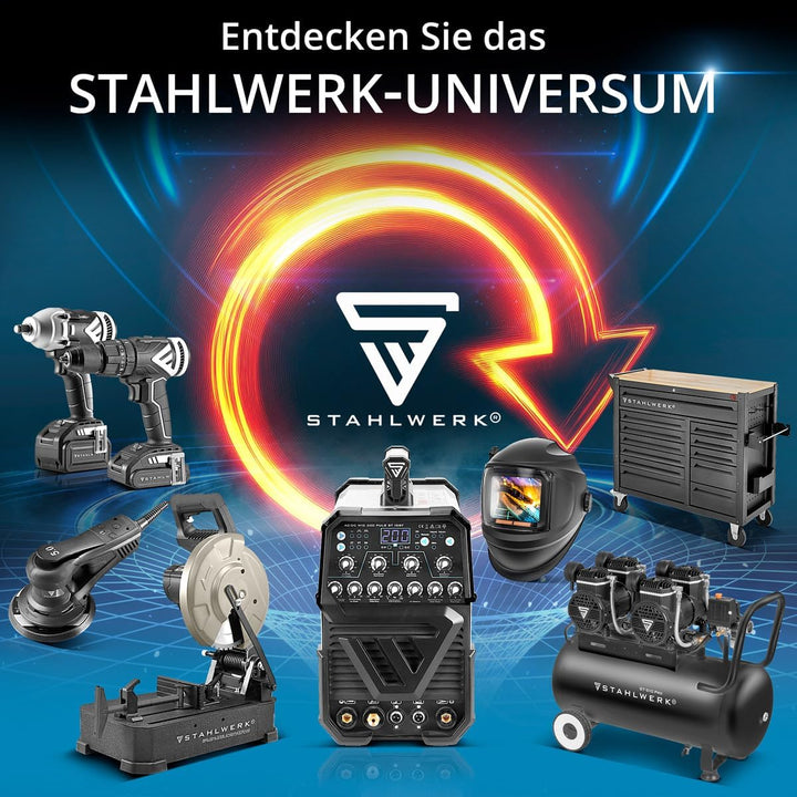 STAHLWERK DC WIG 200 Puls Pro - Digitales Profi WIG Schweissgerät mit MMA E-Hand und Pulsfunktion, f