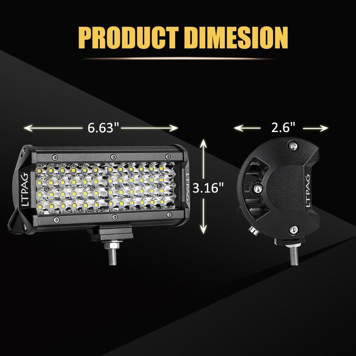 LTPAG 2 x 288W Scheinwerfer LED Zusatzscheinwerfer, 7" 28800LM Arbeitsscheinwerfer Auto 12V 24V LED
