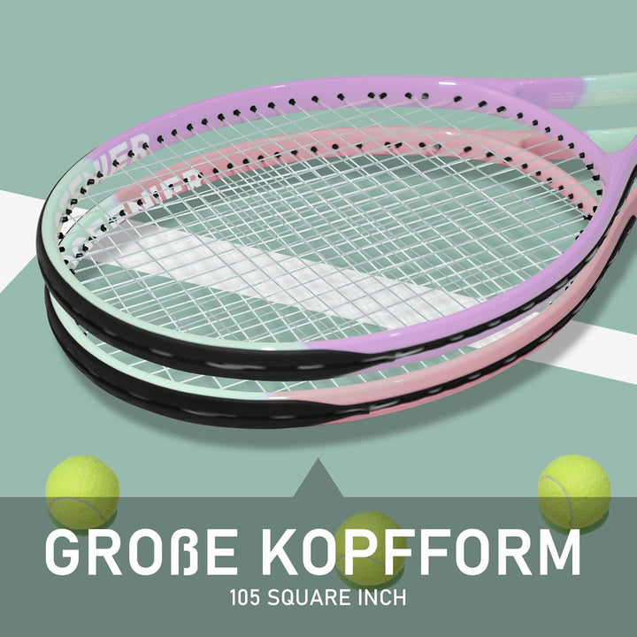 OGEENIER 27 Zoll 2 Player Tennisschläger Racket Set für Erwachsene Tennisschläger Damen Herren, für