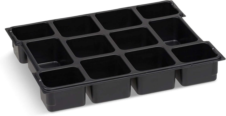 Sortimentskasten transparent mit Klappgriff | L-BOXX 102 (grau) mit 12-fach Einlage | Profi Werkzeug