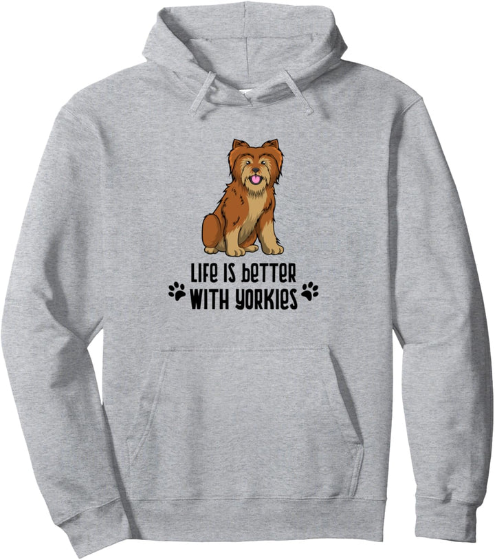 Leben mit Yorkie Lustiger Hund Yorkshire Terrier Pullover Hoodie