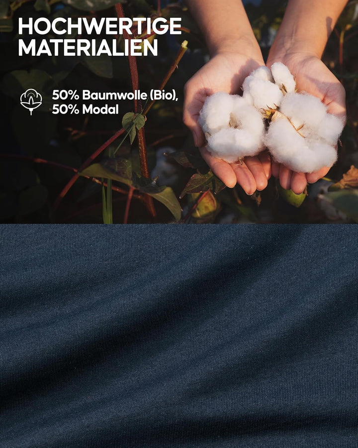 DANISH ENDURANCE Kurzarm T-Shirt aus Modal & Bio-Baumwolle, Rundhals- oder V-Ausschnitt, Atmungsakti