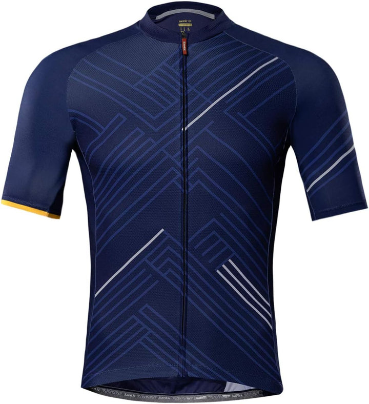 Santic Radtrikot Herren Kurzarm Fahrradtrikot Herren Fahrradshirt Radshirt Kurzarm Sommer mit Tasche