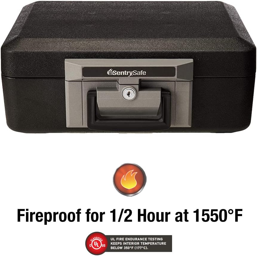 Sentry Safe 1160 1160 cm Feuerfester Schlosskasten, Schwarz, 0.25 cu. ft, Schwarz