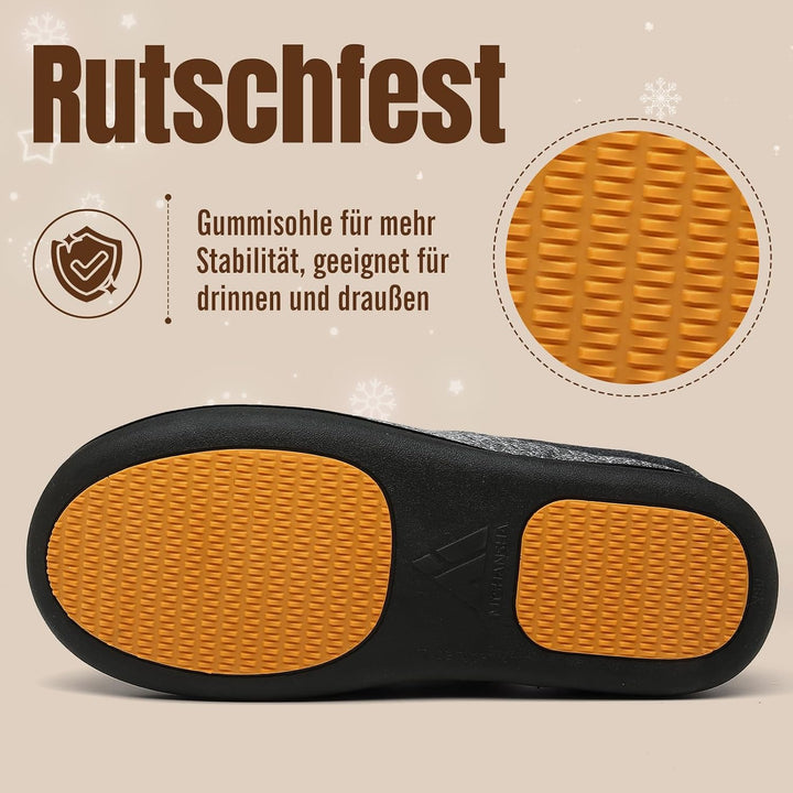 Mishansha Herren Damen Warme Hausschuhe Winter Memory Foam Plüsch Pantoffeln Rutschfest Slippers,Gr.