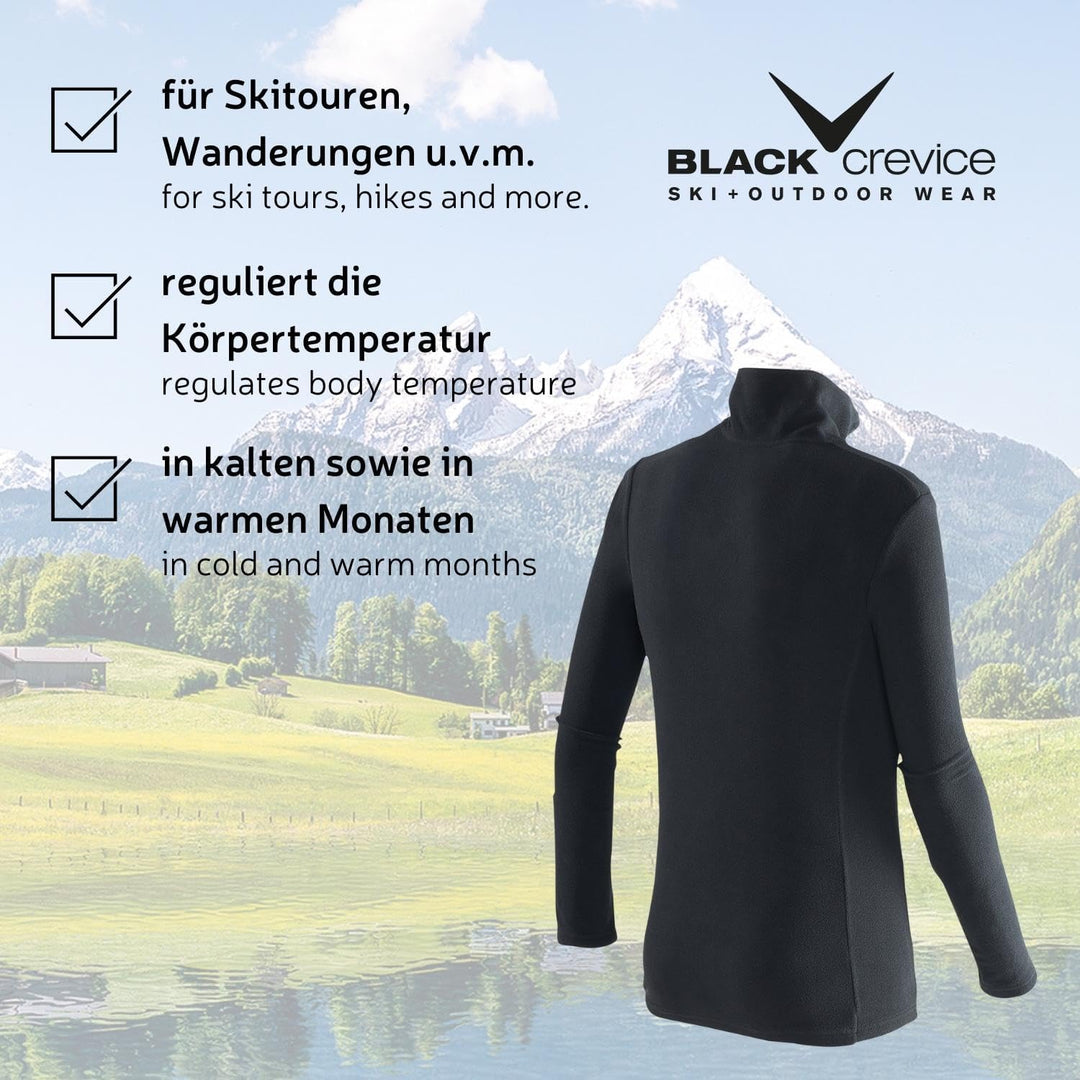 Black Crevice Damen Fleece-Skirolli I Ski-Pullover für Damen Grössen I Damen-Funktionsshirt I Damen