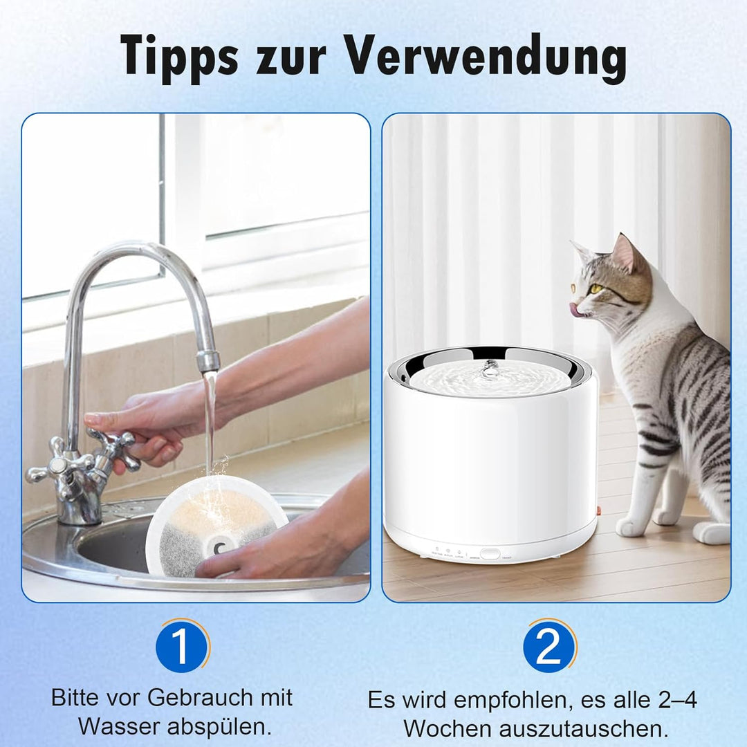 10 Stück Katzenbrunnen Filter für Petkit Eversweet Solo SE/Solo 2/3 Pro / 3 / 2s Katzen Trinkbrunnen