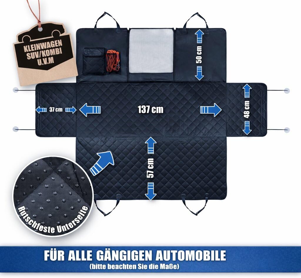 BigDean Autoschondecke Hund Rücksitz mit Sichtfenster & Seitenschutz | Wasserdichte Hundedecke Auto