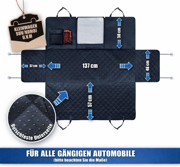 BigDean Autoschondecke Hund Rücksitz mit Sichtfenster & Seitenschutz | Wasserdichte Hundedecke Auto