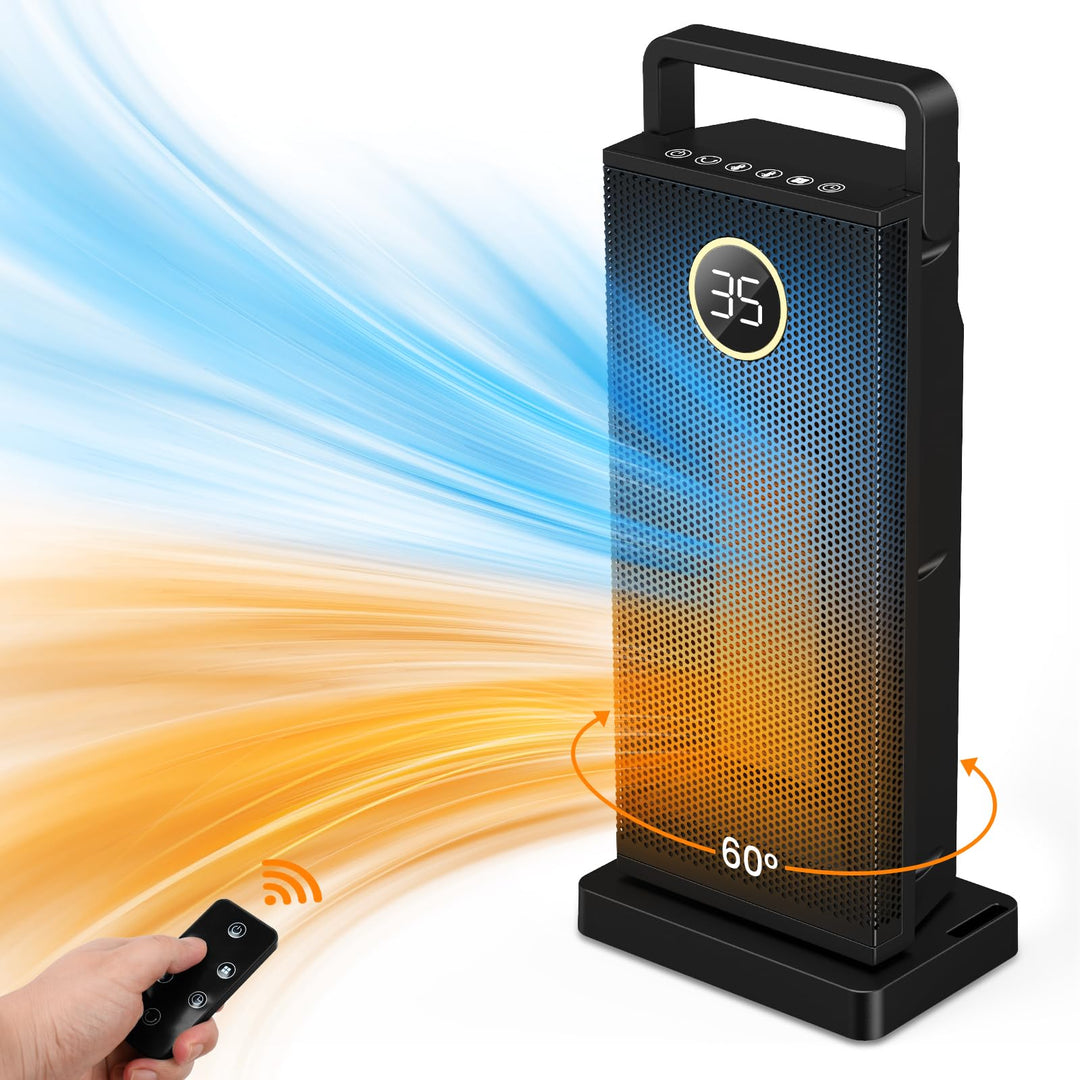 Heizlüfter Energiesparend, 1500W 3 Heizmodi Keramik Elektrische Heizung, 70° oszillierend, Berhitzun
