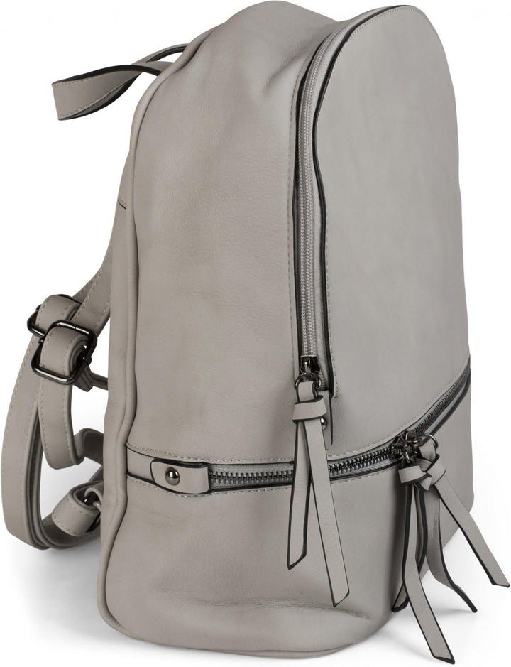 styleBREAKER Kunstleder Rucksack Handtasche mit Reissverschlüssen, edler Style, Tasche, Unisex 02012