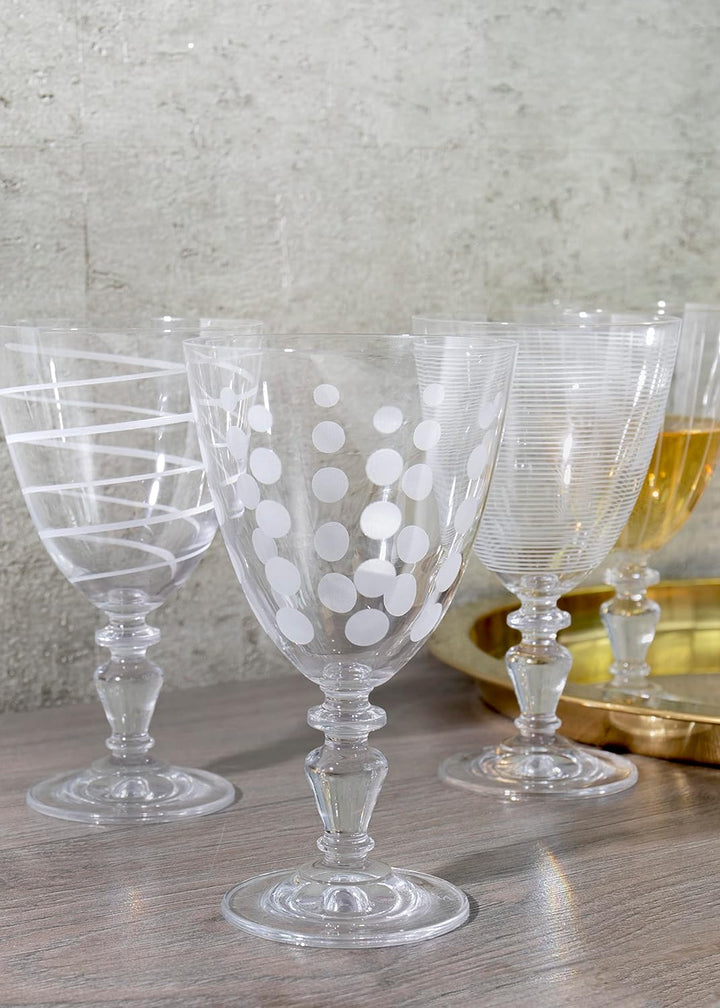 MIKASA Cheers Wein Gläser Set, Weingläser Weisswein aus Kristallglas, Gläser mit Motiven, 4 Weisswei