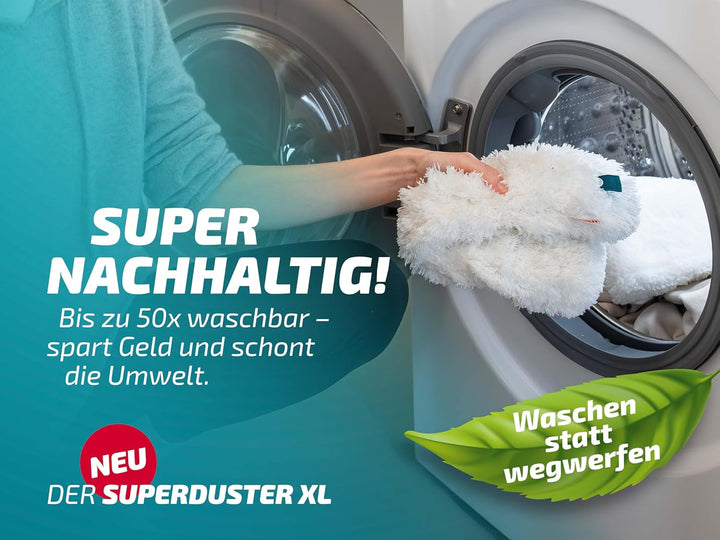 Leifheit SUPERDUSTER XL, Staubwedel mit Mikrofaser-Textil, waschbar und verlängerbar durch Leifheit