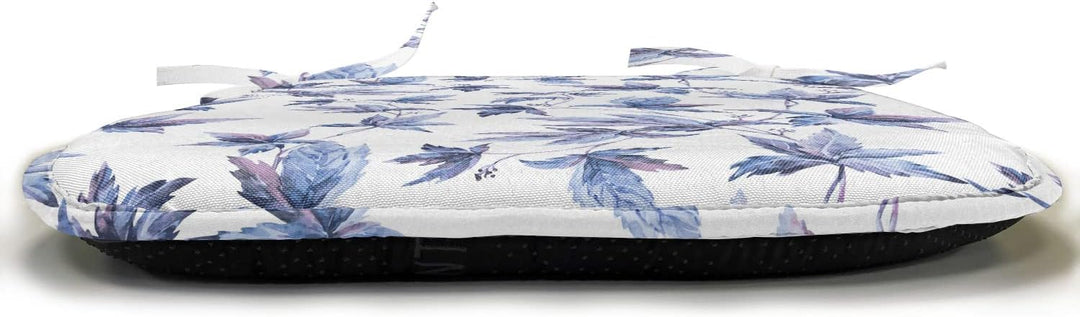ABAKUHAUS Indigo Polster für Esszimmerstühle, Watercolored Baum-Blätter, Dekoratives wasserfestes Ki