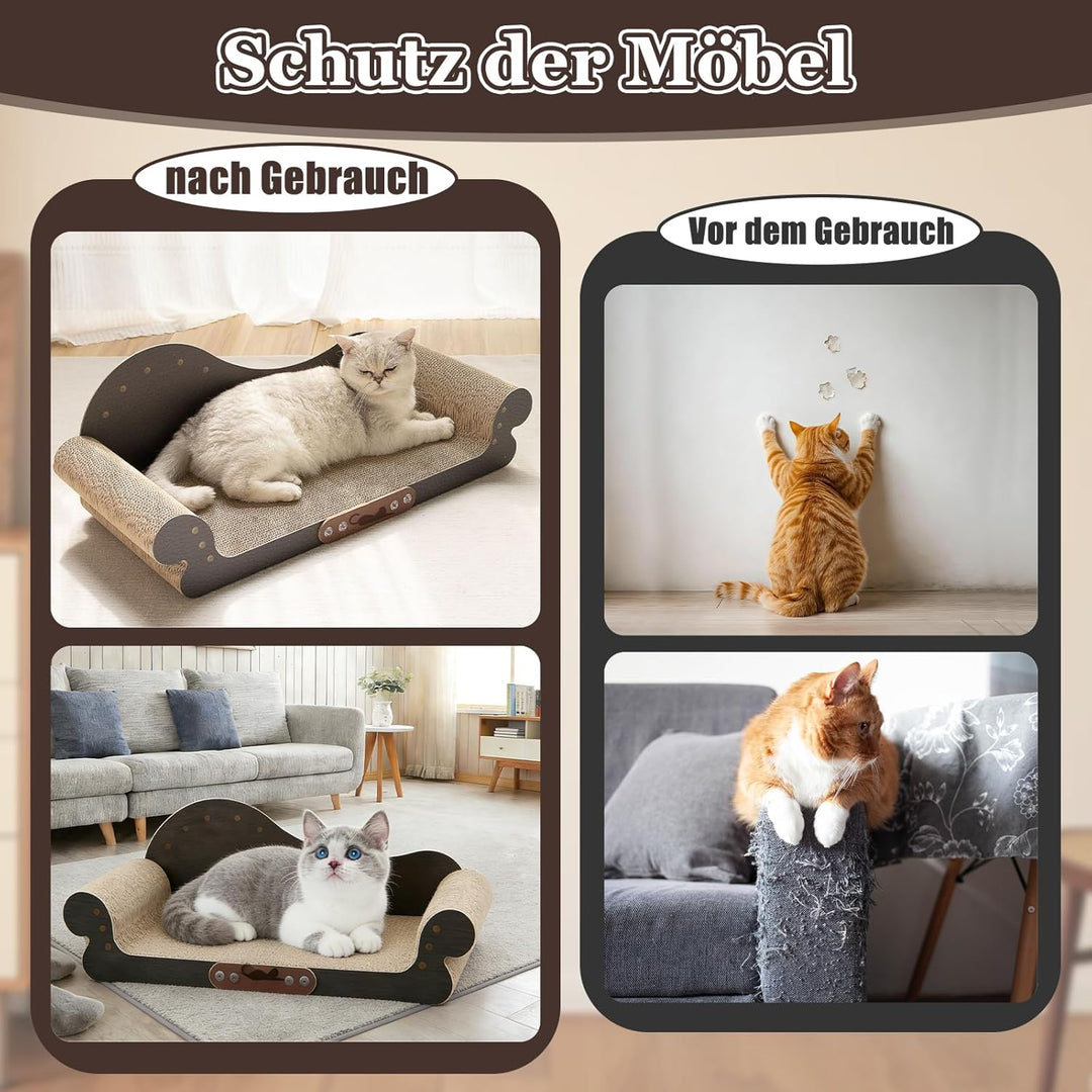 Kratzbretter Katze Sofa förmiges - Katzenkratzbrett aus Langlebiger Wellpappe, 67.8cm Breite, Kratzm
