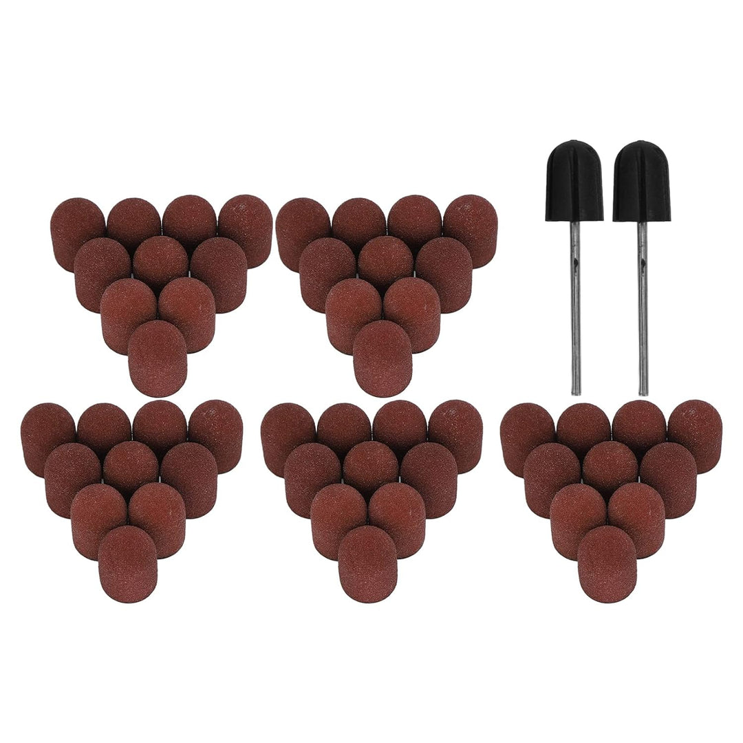 Schleifkappen Set, Nagelschleifkopf Schleifhülsen Schleifkappen, 80# Körnung Nail Art Schleifköpfe M