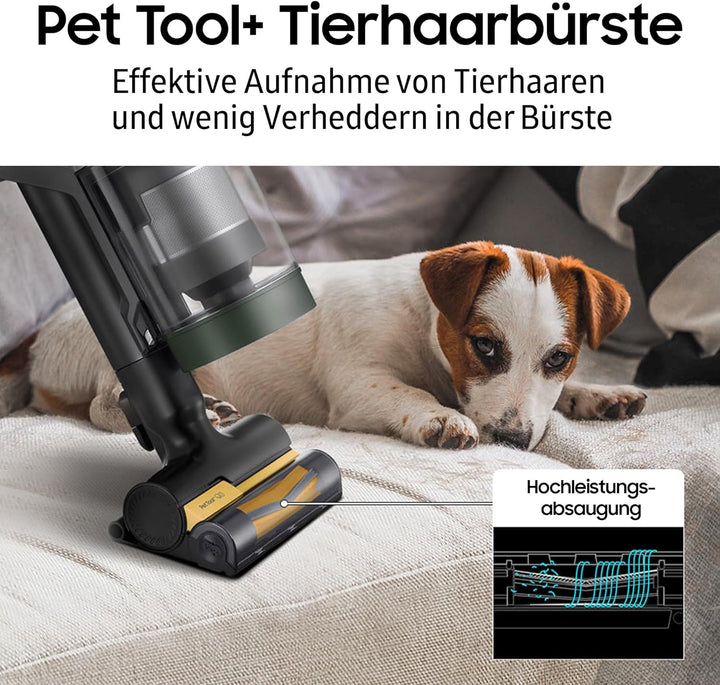 Samsung Jet 95 Akku+ PetPRO Akku-Staubsauger, 210 W, Inkl. Ersatz-Akku, freistehender Ladestation Z-