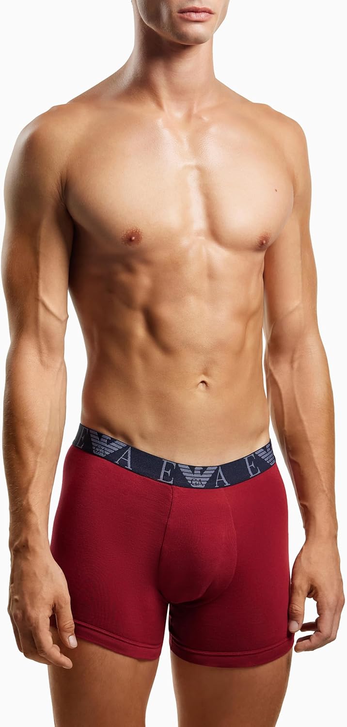 Emporio Armani Herren 3-Pack Trunk Core Logoband Trunks S Blau, S Blau