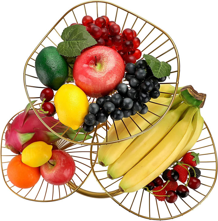 3 Etage Obstschale aus Eisen,Obstkorb,Sevietkorb,Obst aufbewahrung,für Gemüse Brot und Obst in der K