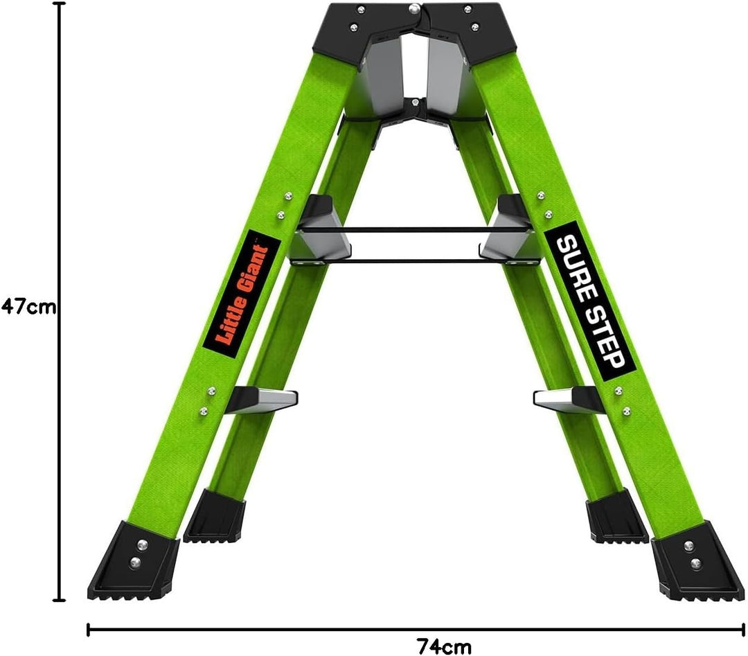 Little Giant Ladders, Sure Step, 3-stufig, doppelseitiger Tritthocker, Fiberglas, (11953), Typ 1AA,