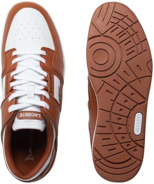 Lacoste Herren Low-Top Sneaker Court CAGE 0721 1 SMA, Männer Halbschuhe 44.5 EU Braun Weiss, 44.5 EU