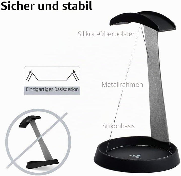 Avantree HS102 Kopfhörer-Halterung Halter Ständer, Stabil kopfhörerständer mit Kabelhalterung für Se