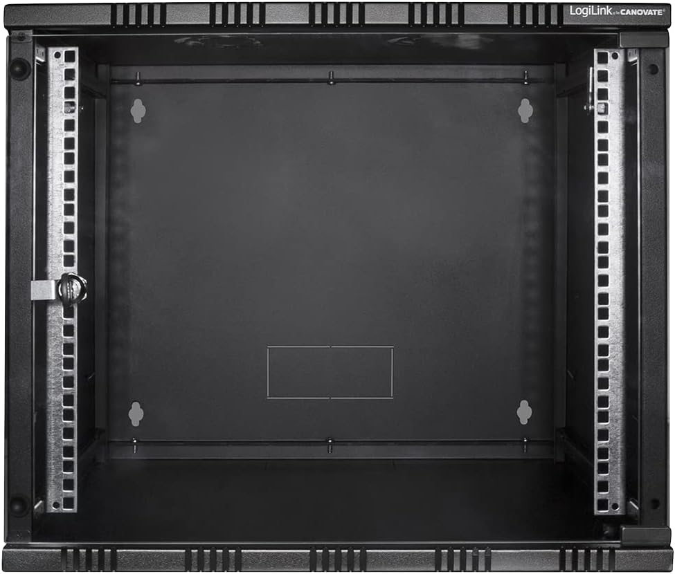 LogiLink W09A40B ECO Wandschrank 9HE (400mm Tiefe), Flat Pack (unmontiert), 48,26 cm (19 Zoll) schwa