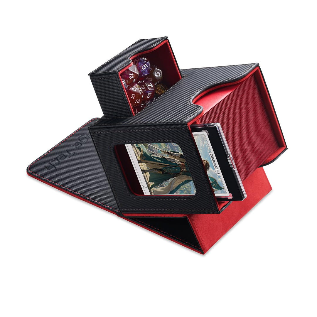 Commander Deckbox für MTG - Patentiertes Design, Commander Display, passt für 100 doppelt eingehüllt