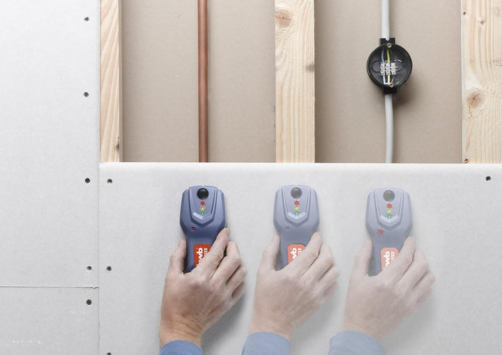 kwb Professional Leitungssucher Safety-Fixx (Ortungsgerät für Stromleitungen, Metalle, Holzbalken)