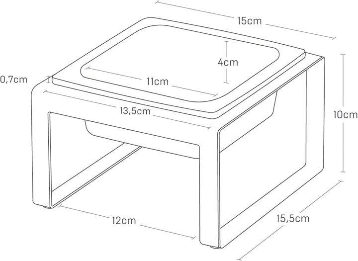 Yamazaki TOWER 5817 Futternapfständer einzeln, 300ML, Schwarz, Stahl/Keramik, Pet Food Bowl Stand, S