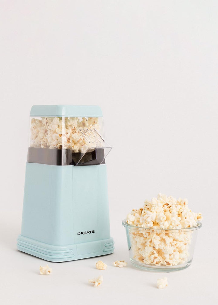 CREATE Popcorn-Maker / Elektrischer Popcorn-Maschine, Blau, matt, ohne Öle oder Fette, leicht zu rei