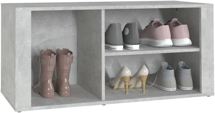 Schuhschrank aus Holzwerkstoff 100x35x45cm Betongrau Schuhschrank Holz Flurschrank Lagerschrank Plat