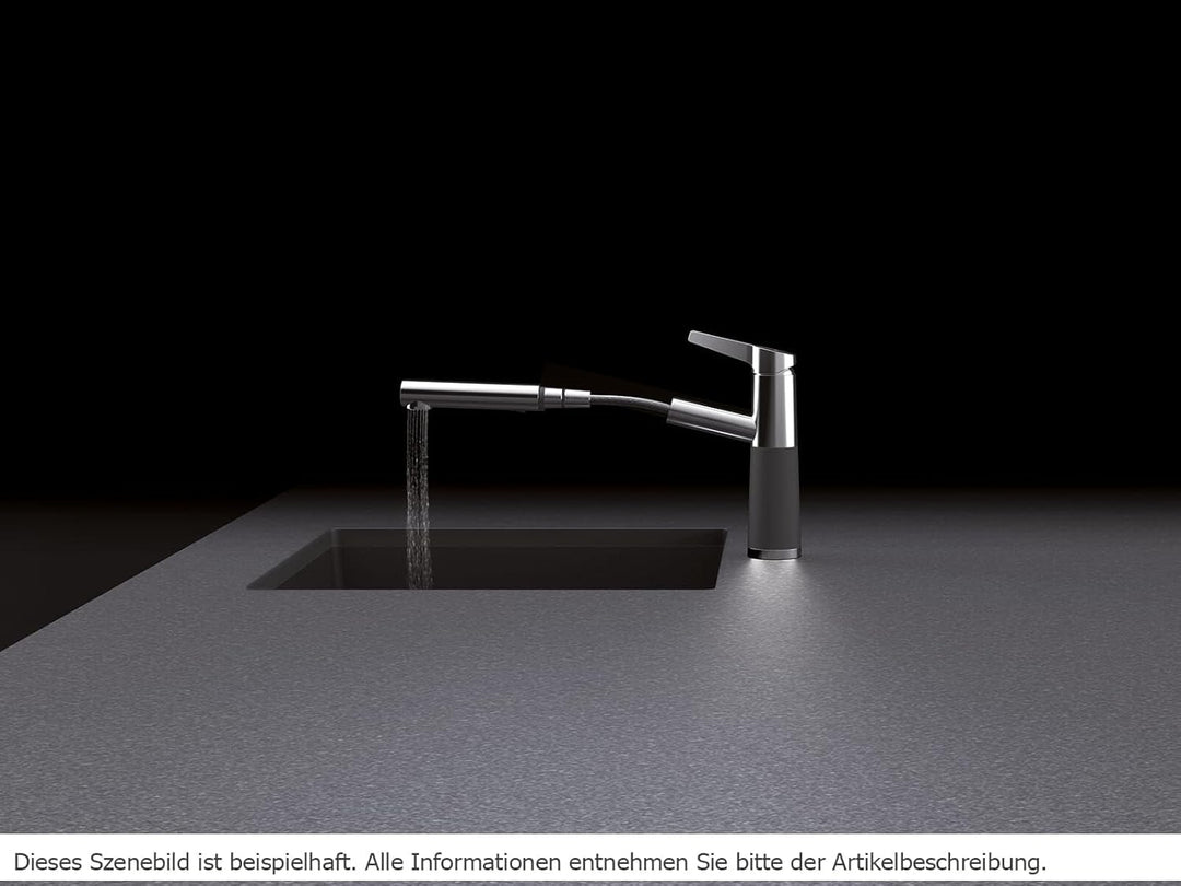 Schock Küchenarmatur SC-510 Asphalt – Hochdruck Armatur CRISTALITE mit ausziehbarer Schlauch-Brause