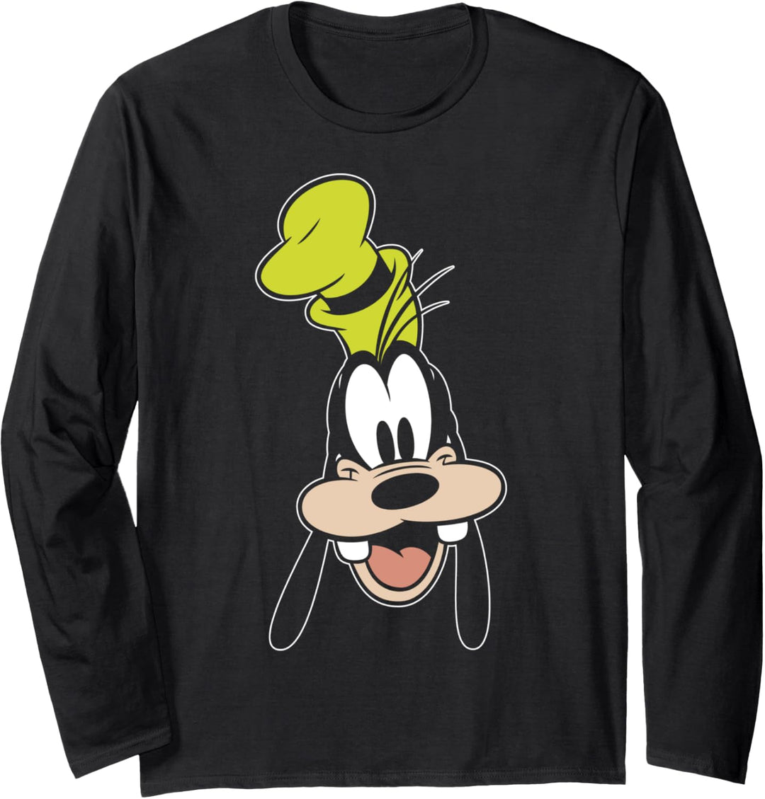 Disney Goofy Open Mouth Big Smile Langarmshirt