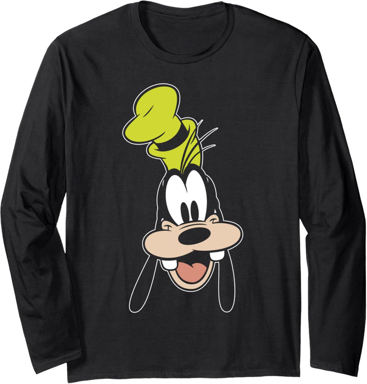 Disney Goofy Open Mouth Big Smile Langarmshirt