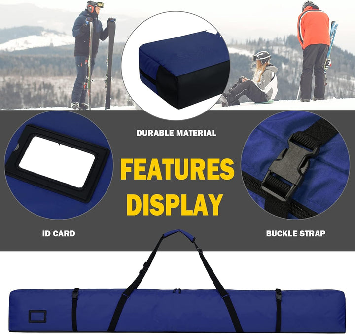 AUMTISC Skitasche Skisack Gepolstert Snowboardtasche Zum Transport Von Skiausrüstungstasche Mit vers