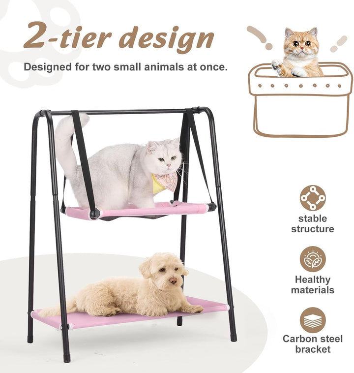Etagen-Katzenschaukel Hängebett, Kätzchen-Hängematten mit Kissen, erhöhte Schaukeln für Katzen und K