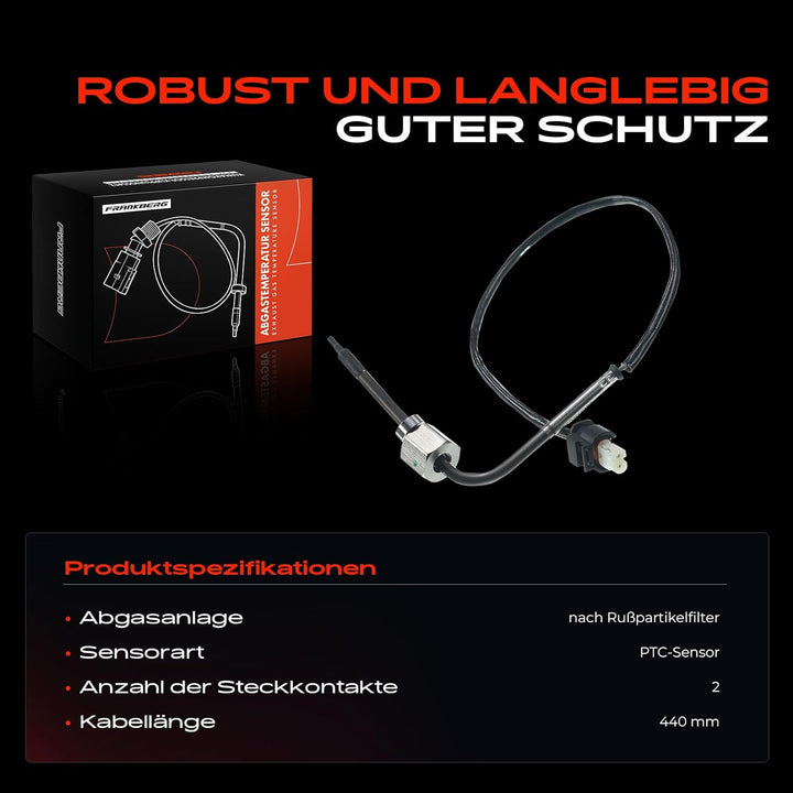 Frankberg 1x Abgastemperatur Sensor Kompatibel mit W169 A160 2.0L 2004-2012 W211 E200 E220 2.2L 2006