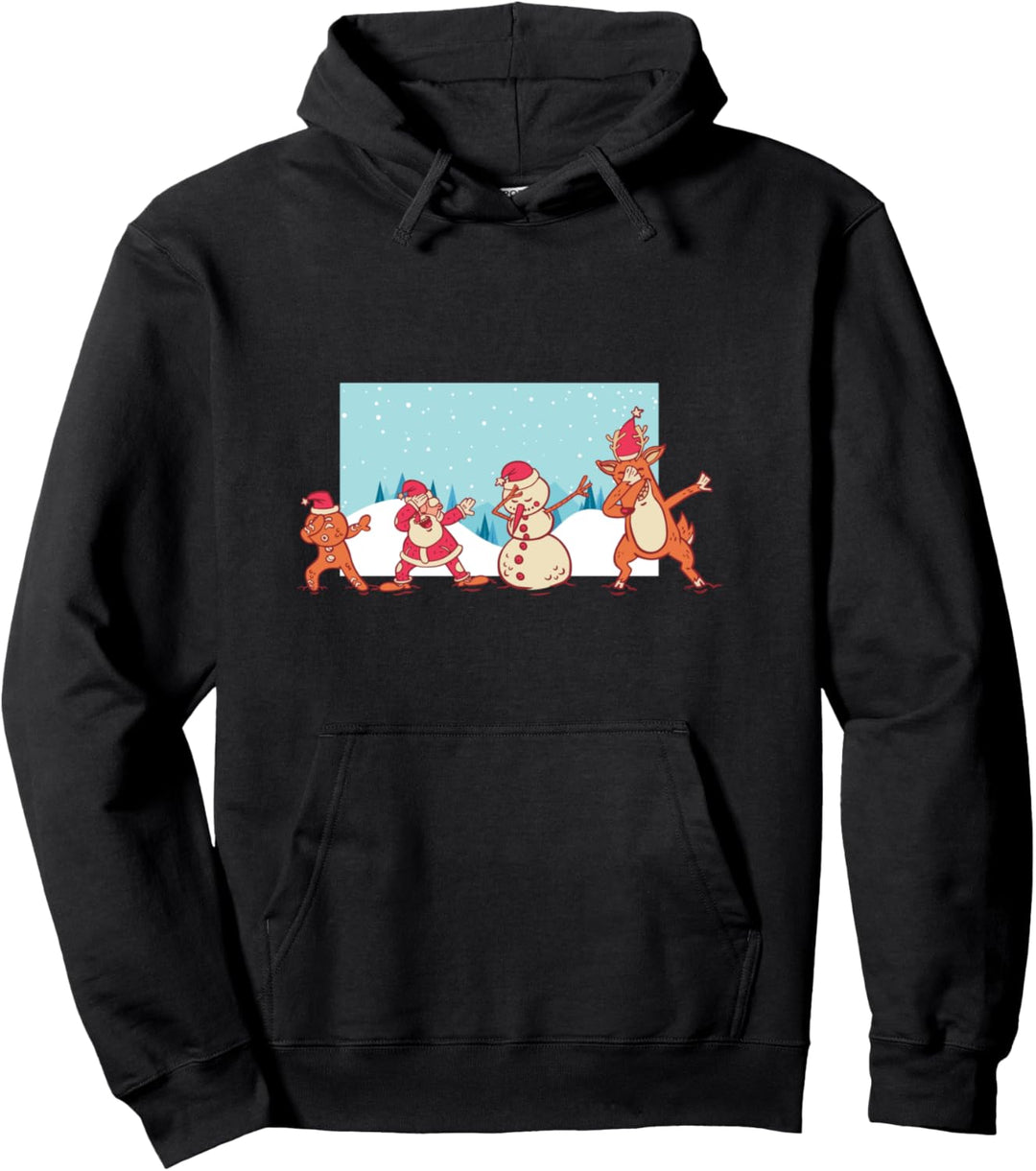 Lustiger Weihnachts-Pyjama, Weihnachtsmann, Schneemann Pullover Hoodie