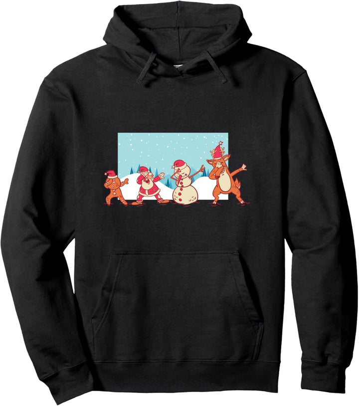 Lustiger Weihnachts-Pyjama, Weihnachtsmann, Schneemann Pullover Hoodie