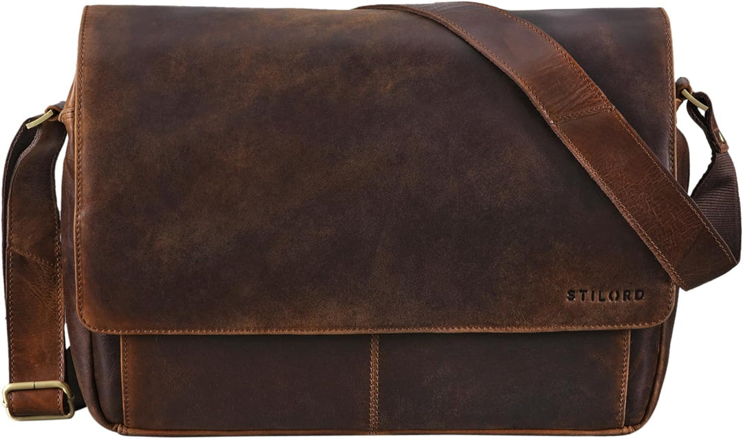 STILORD 'Lonzo' Vintage Umhängetasche echtes Büffel-Leder Messenger Bag für Herren und Damen Unitasc