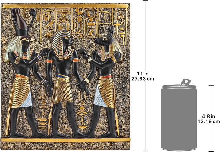 Design Toscano Ramses I zwischen Horus und Anubis, Wandfries