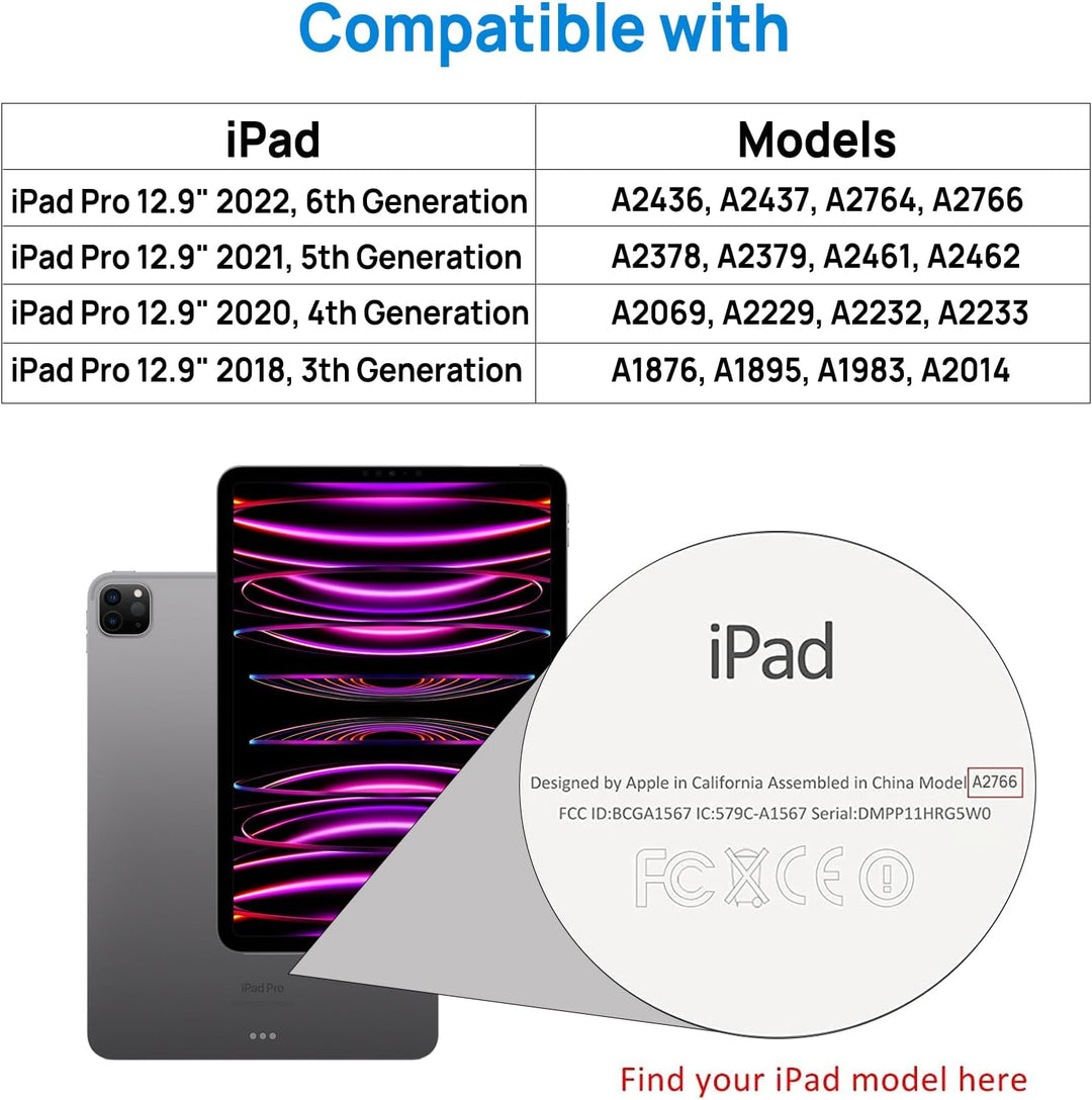 Gerutek Hülle für iPad Pro 12,9 Zoll (6. /5. /4. /3. Generation) 2022/2021/2020/2018, Stossfeste Rob