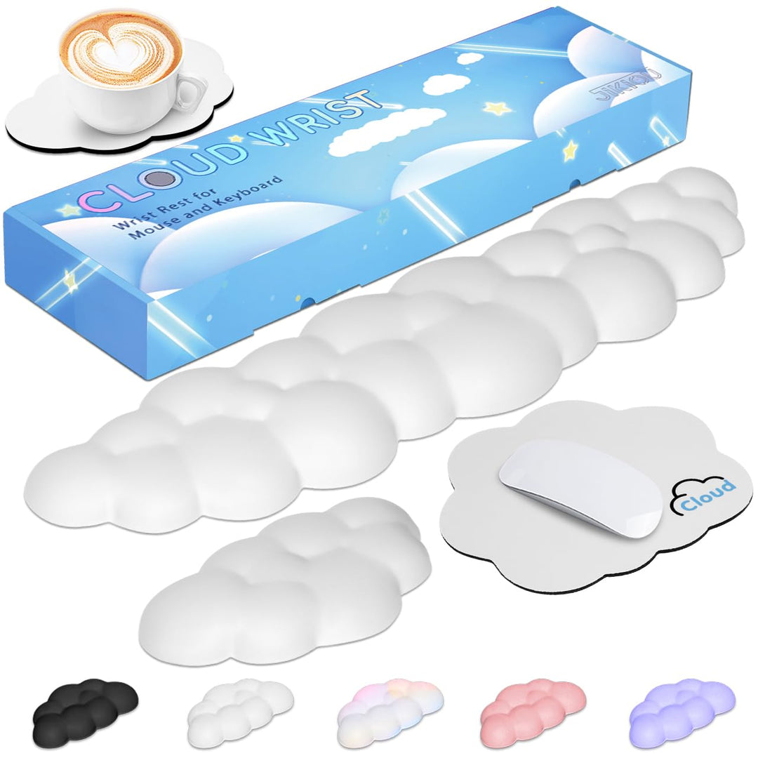 JIKIOU Cloud Handgelenkauflage Tastatur aus Leder mit rutschfester PU-Basis, bequemer Memory-Schaum