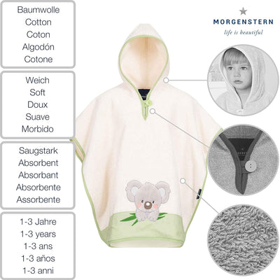 Morgenstern Kinder Badeponcho Koala grün 1-3 Jahre Grün, 1-3 Jahre Grün
