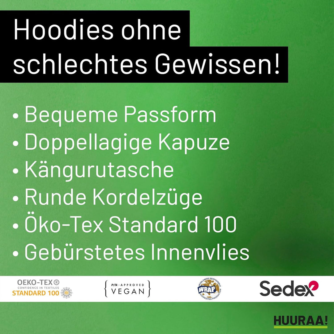 huuraa Unisex Hoodie her Queen Krone Pullover Vegan Grösse 3XL Deep Black mit Motiv Hochzeits Gesche