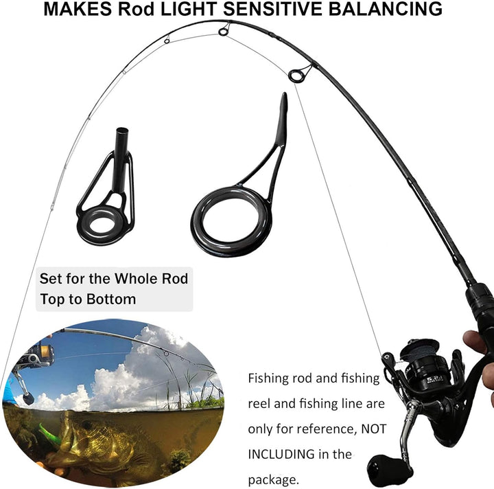 THKFISH Ruten Reparatur Kit Spinn Ruten Reparatur Keramik Edelstahl Carbon Spinnrutenführungen Angel