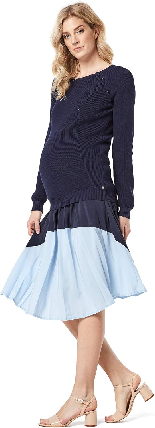 ESPRIT Maternity Damen Skirt WVN UTB Umstandsrock 44 Mehrfarbig (Night Blue 486), 44 Mehrfarbig (Nig
